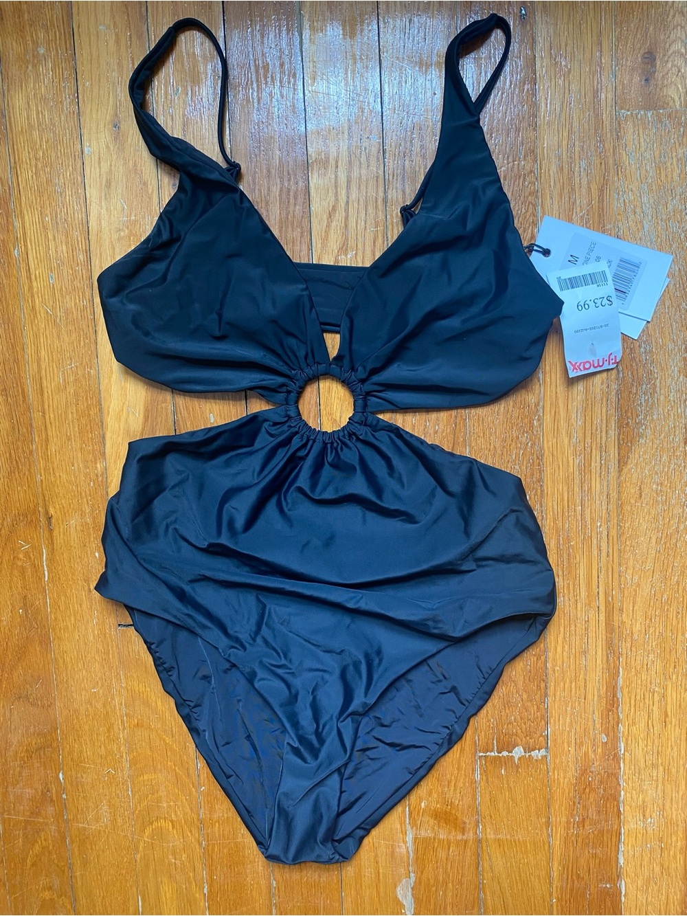 NWT Onia Black One-Piece Swimsuit with Center Ring Cutout Size L